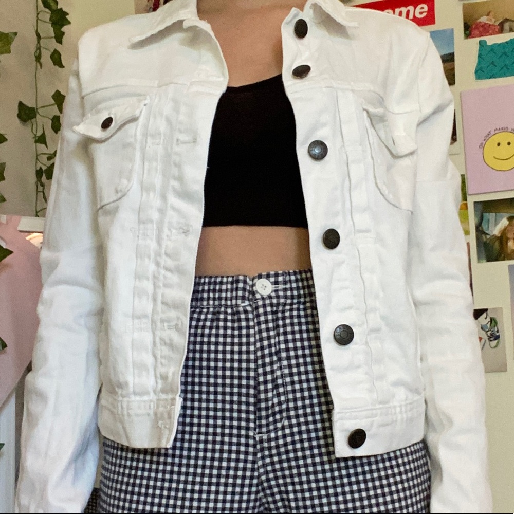 j. crew white jean jacket